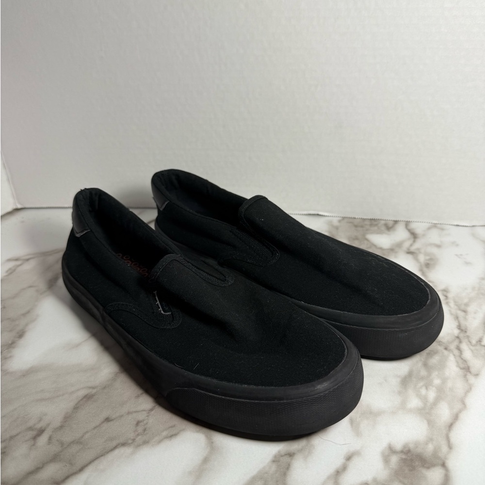 Lugz Black Canvas Slip-On Loafers